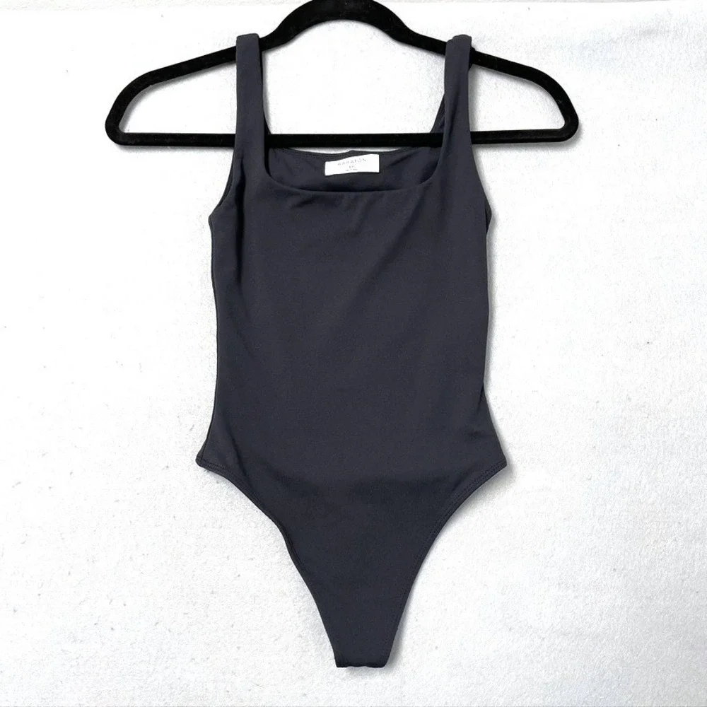 Babaton Top Womens 2XS Ladies Black Square Neck Contour‎ Thong Stretch